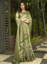 Sattin Green Festival Wear Weaving Saree